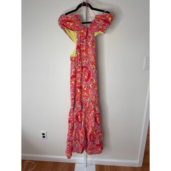 Nicole Miller Fearless Floral Maxi Dress size Small Pink Multi - Picture 4 of 10